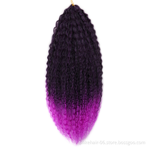 Afro Kinky Curly Crochet Hair Synthetic Brazilian Braids Curly Soft Ombre Brown Braiding Hair Extensions  brazilian hair braids